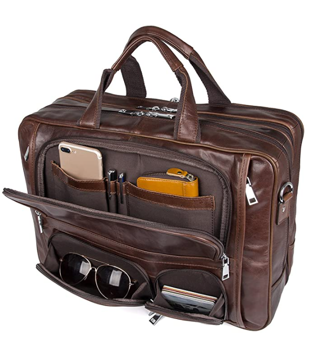 Augus Leather Travel Business Laptop Bag for Men - The Millennial Gentleman