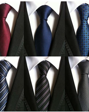 WeiShang Assorted Classic Men's Silk Neckties 6 Pieces