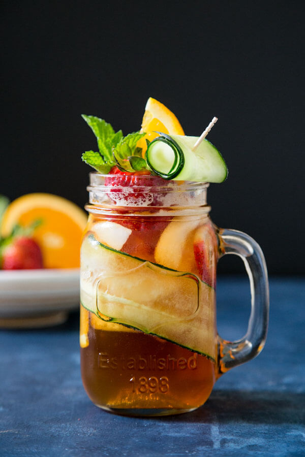 A Pimm's cup cocktail